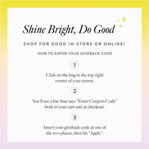 Kendra Gives Back, how to enter your giveback code online